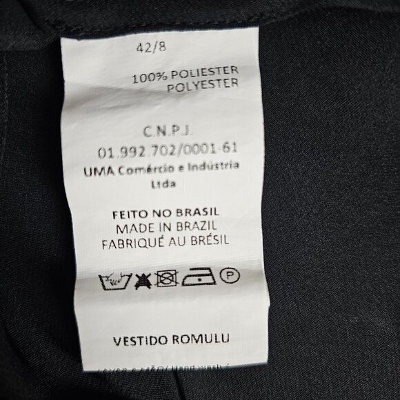 UMA RAQUEL DAVIDOWICZ Romulu Faux Waist Tie Draped Satin Black Dress - Picture 4 of 10